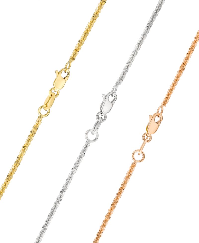 Sparkle Chain Necklace 16"-24" (1-1/2mm) in 14k Yellow Gold, White Gold and Rose Gold