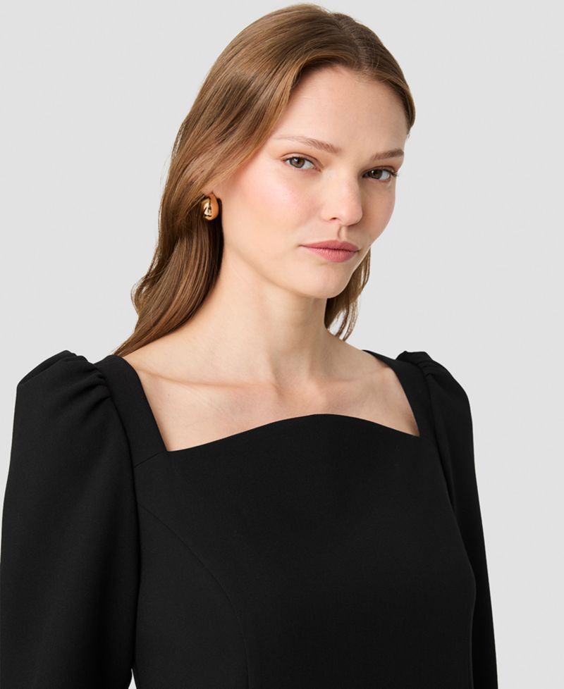 Women's Azra Twill Puff Long-Sleeve A-Line Mini Dress