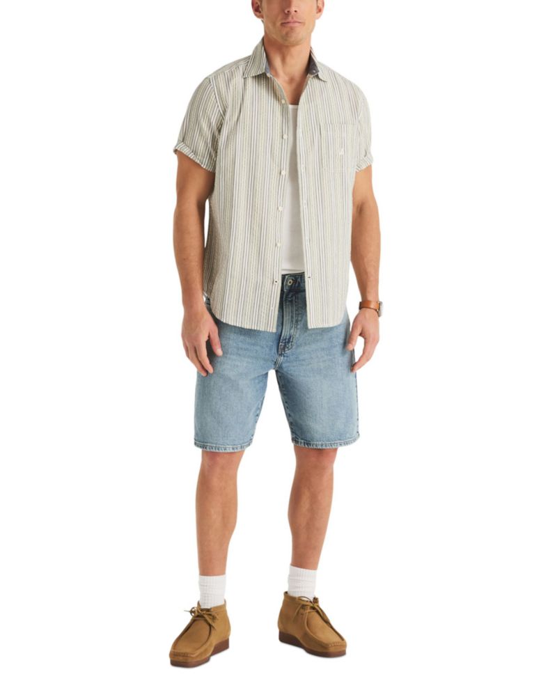 Men's Seersucker Stripe Classic-Fit Short-Sleeve Shirt