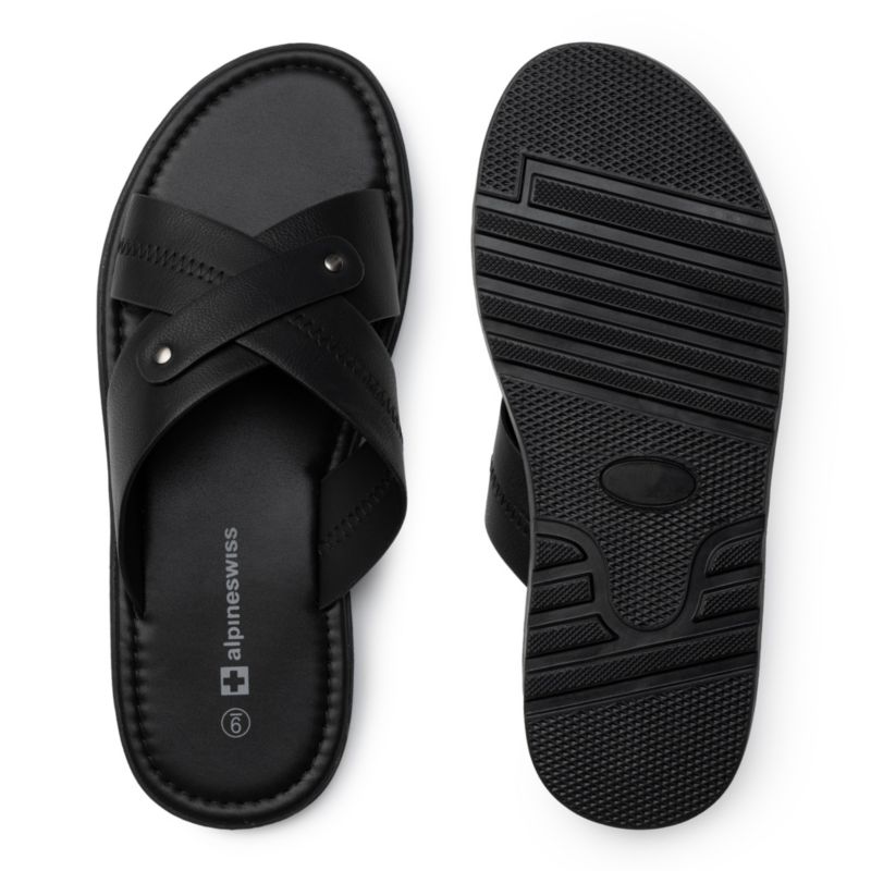 Men's Saul Faux Leather Slide Sandals Dressy Indoor Outdoor Shoes
