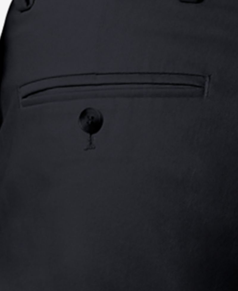 Men's Signature Lux Cotton Straight Fit Creased Stretch Khaki Pants