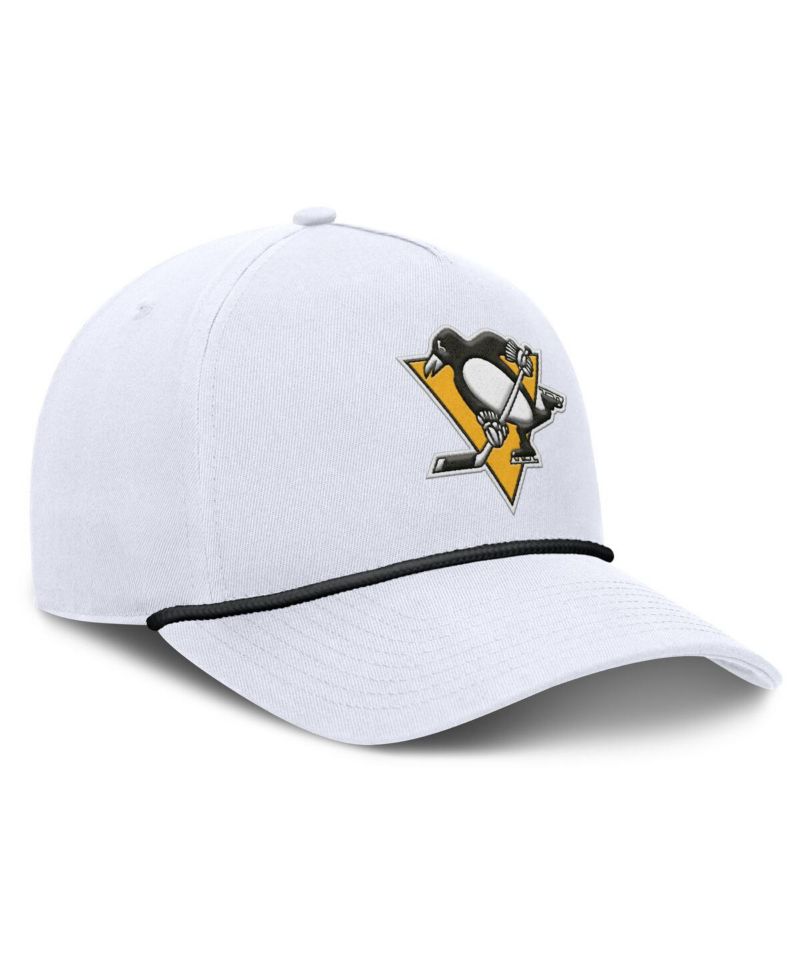 Men's White Pittsburgh Penguins Rope A-Frame Adjustable Hat