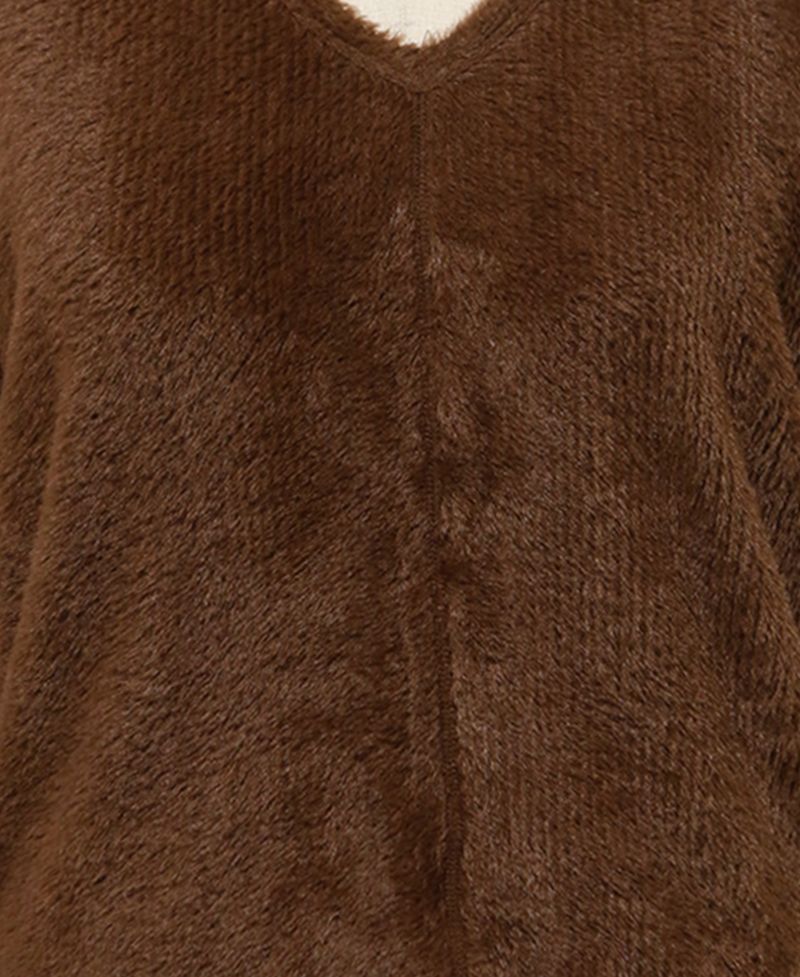 Plus Size Cozy Rib V Neck Top