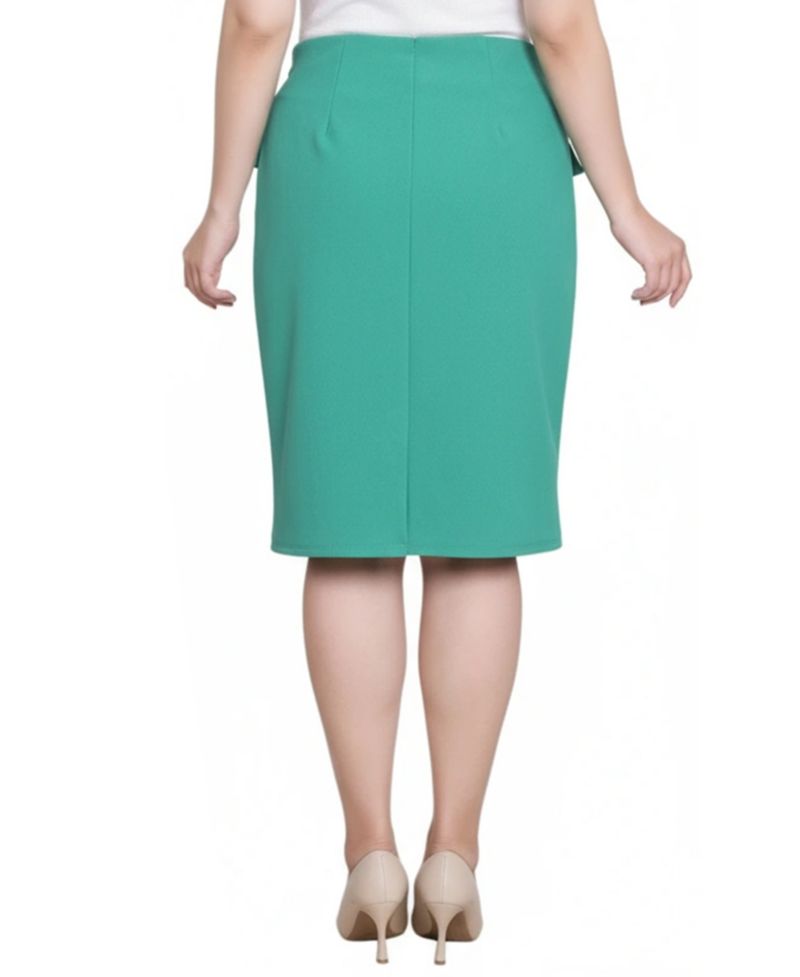 Petite Slim Belted Scuba Crepe Skirt
