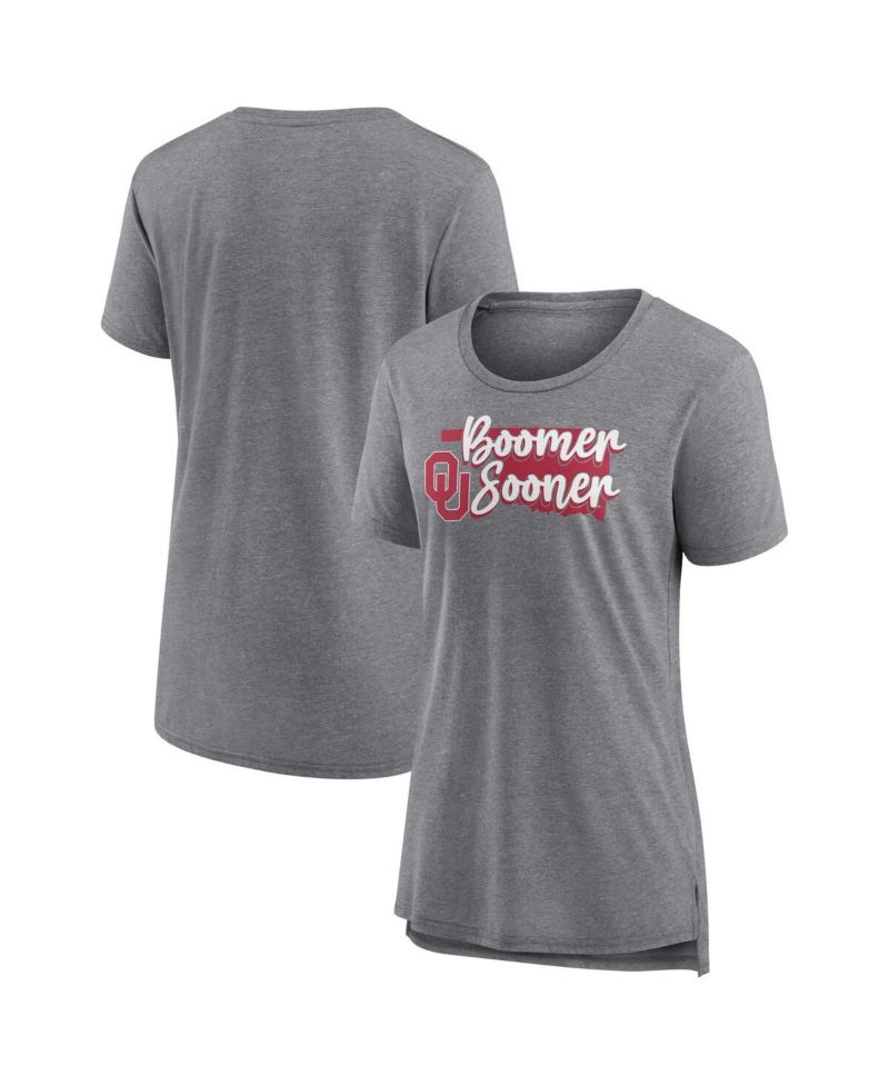 Women's Gray Oklahoma Sooners True Mascot Tri-Blend T-Shirt