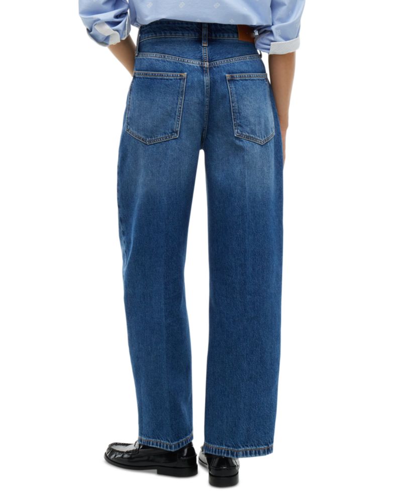 Women's Barrel High-Waisted 100% Cotton Jeans