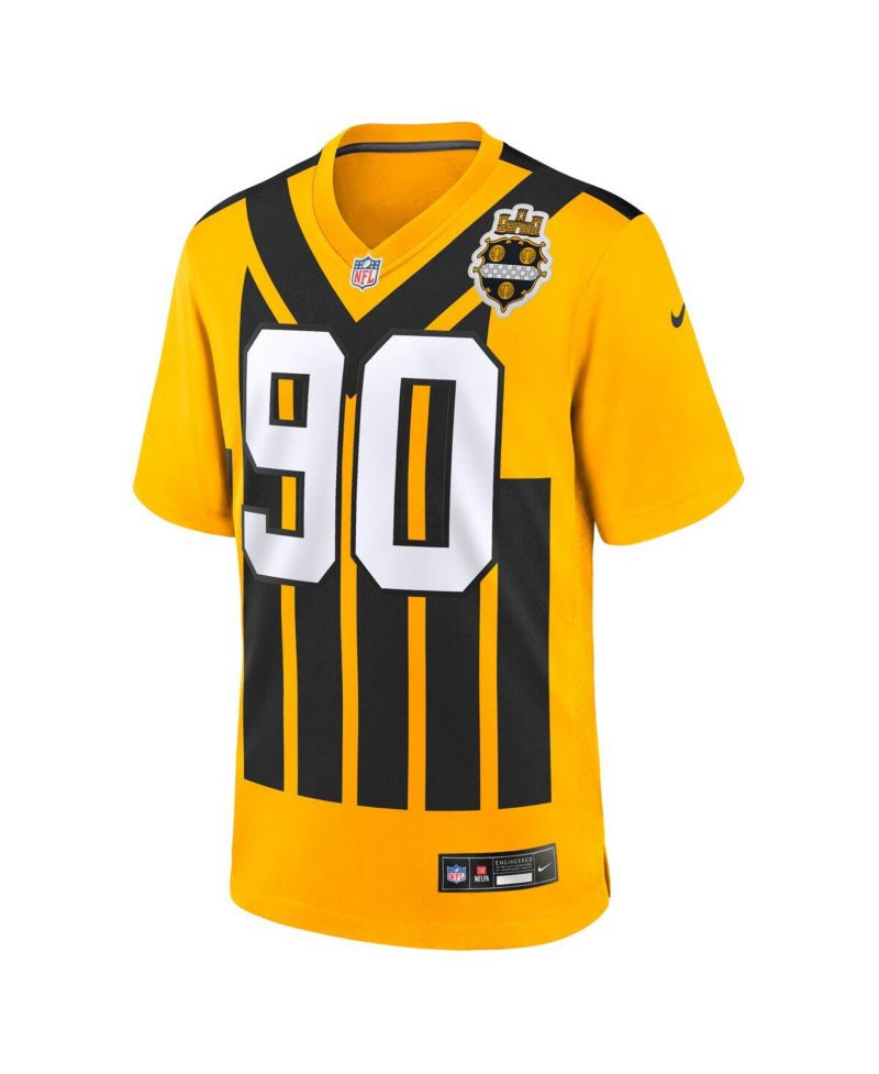 Men's T.J. Watt Gold Pittsburgh Steelers Alternate 1933 Throwback Game Jersey