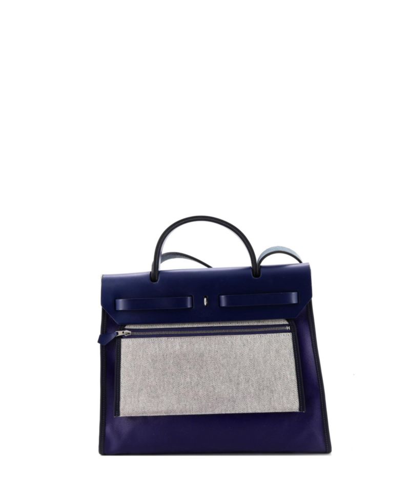 Pre-Owned Hermes 31 Herbag Zip Berline Vache Canvas and Leather