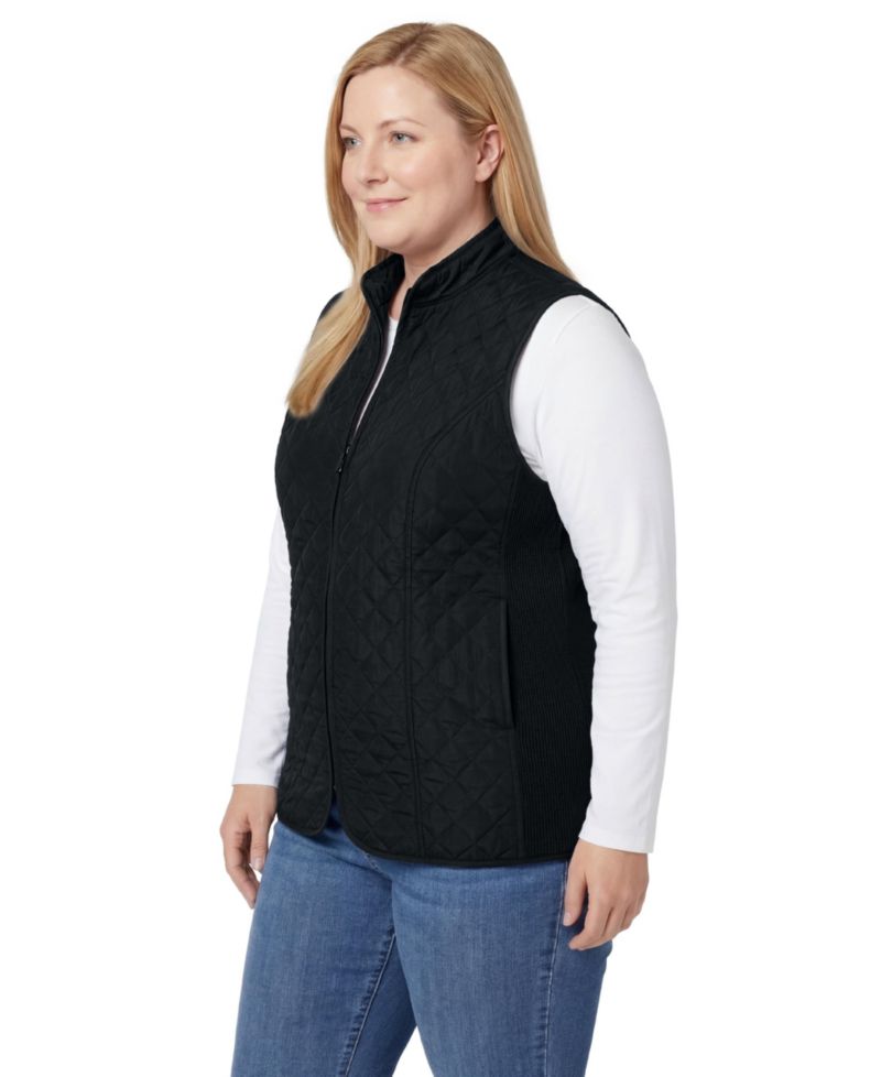Plus Size Within Zip-Front Quilted Vest