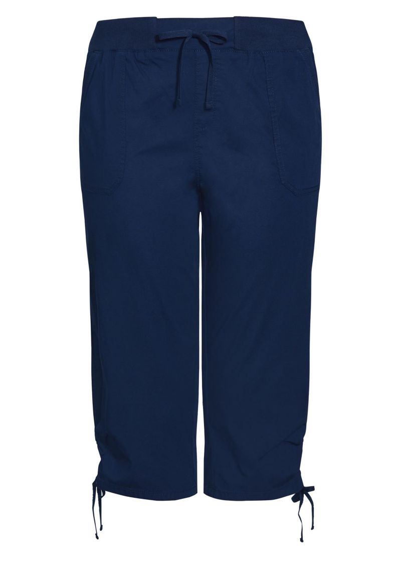 Women's Plus Size Cotton Cinch Capri