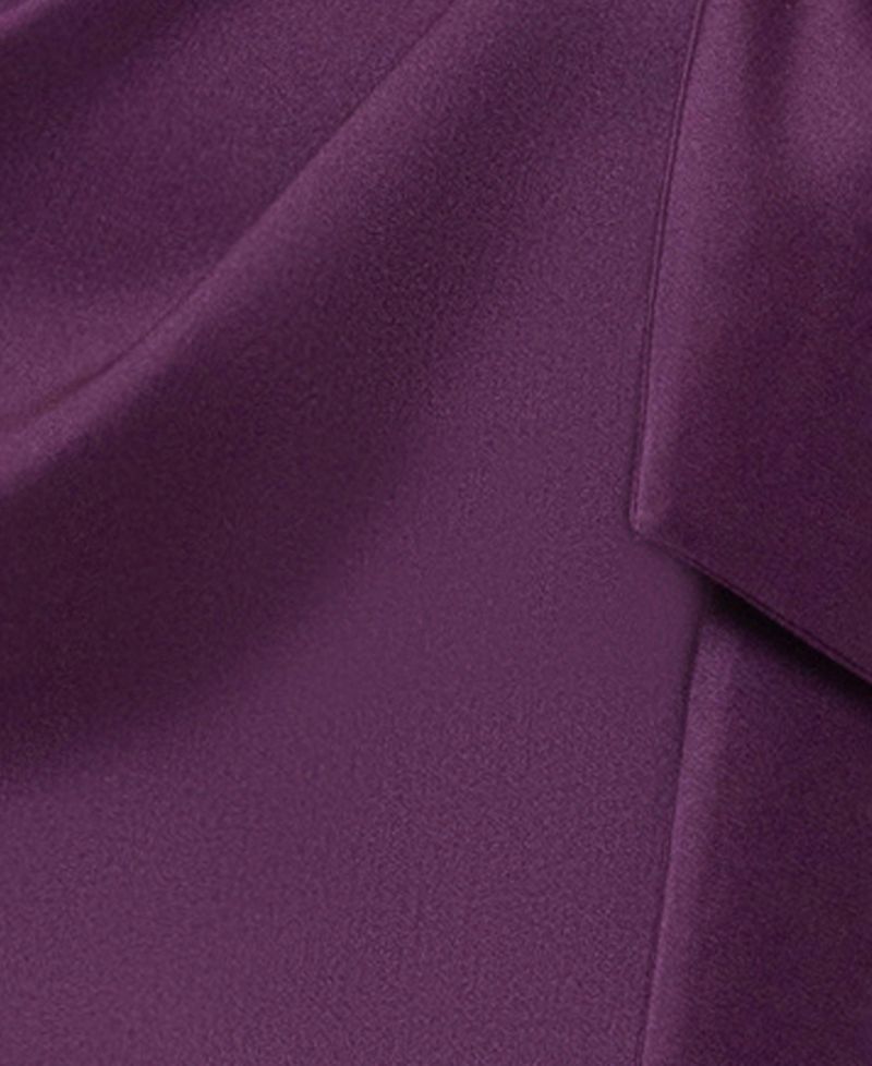 Petite Short-Sleeve Asymmetrical neck Gown