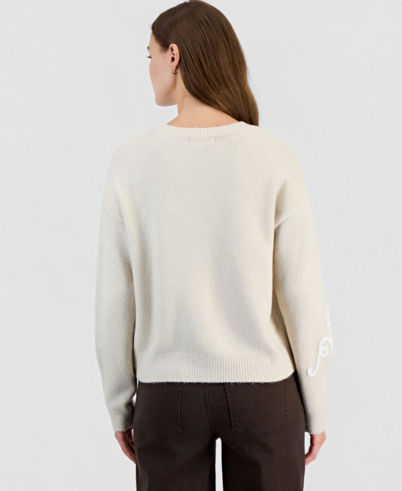 Women's Eyelash Soutache Crewneck Sweater