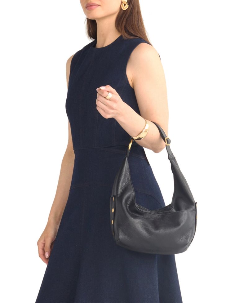Tom Zipper Small Leather Hobo Handbag