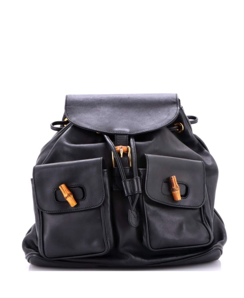 Medium Vintage Bamboo Backpack Leather