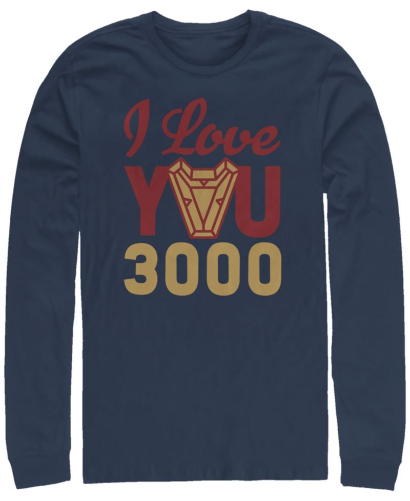 Marvel Men's Avengers Endgame I Love You 300 Arc Reactor, Long Sleeve T-shirt