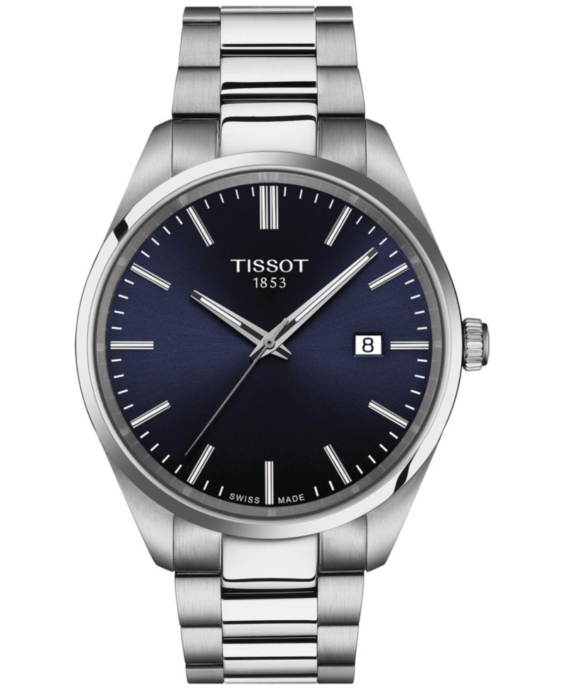 Men's Swiss PR 100 Stainless Steel Bracelet Watch 40mm