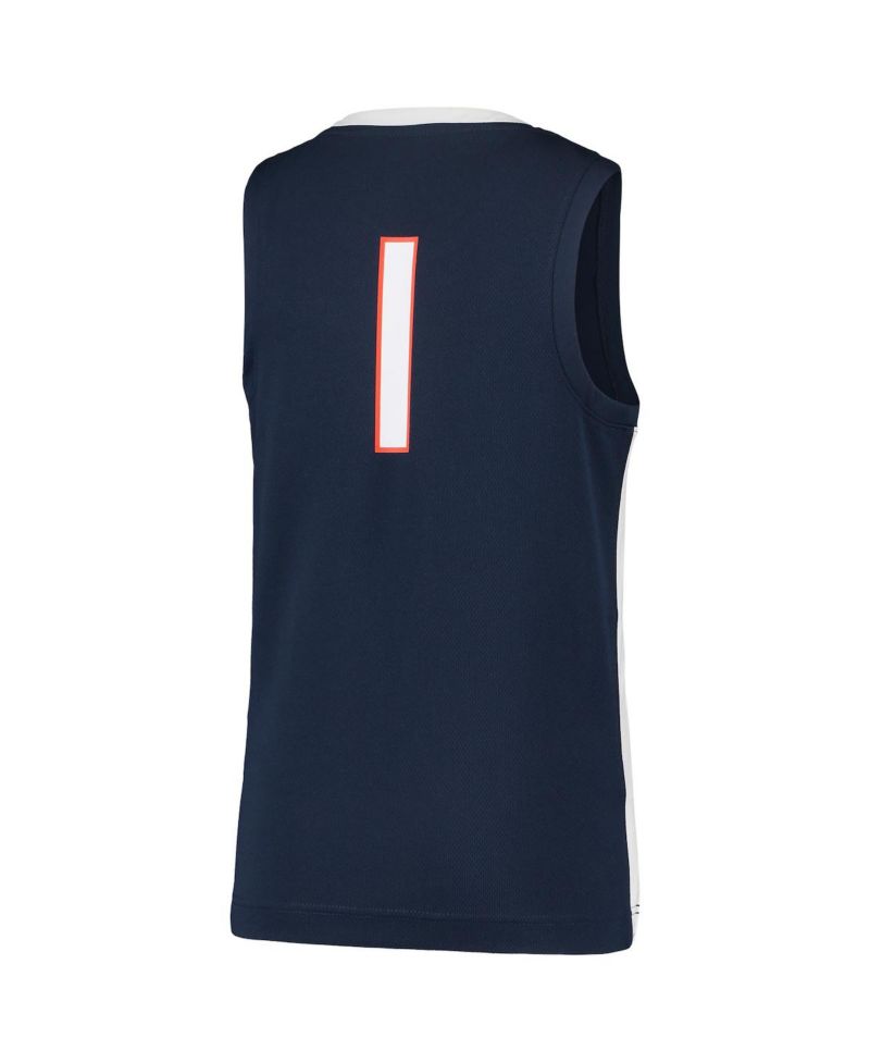Big Boys #1 Navy Virginia Cavaliers Team Replica Basketball Jersey
