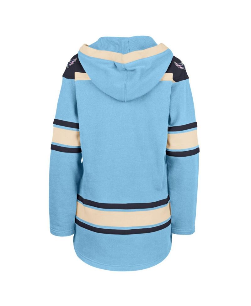 Women's Light Blue Washington Capitals Superior Lacer Pullover Hoodie