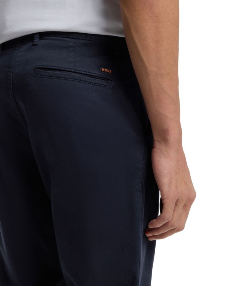 Men's Stretch-Cotton Satin Slim-Fit Chinos