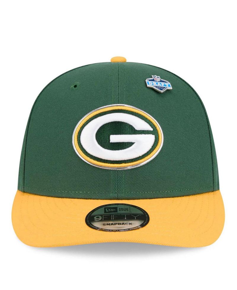 Men's Green/Gold Green Bay Packers 2026 NFL Draft On Stage Pre-Curved 9FIFTY Snapback Hat