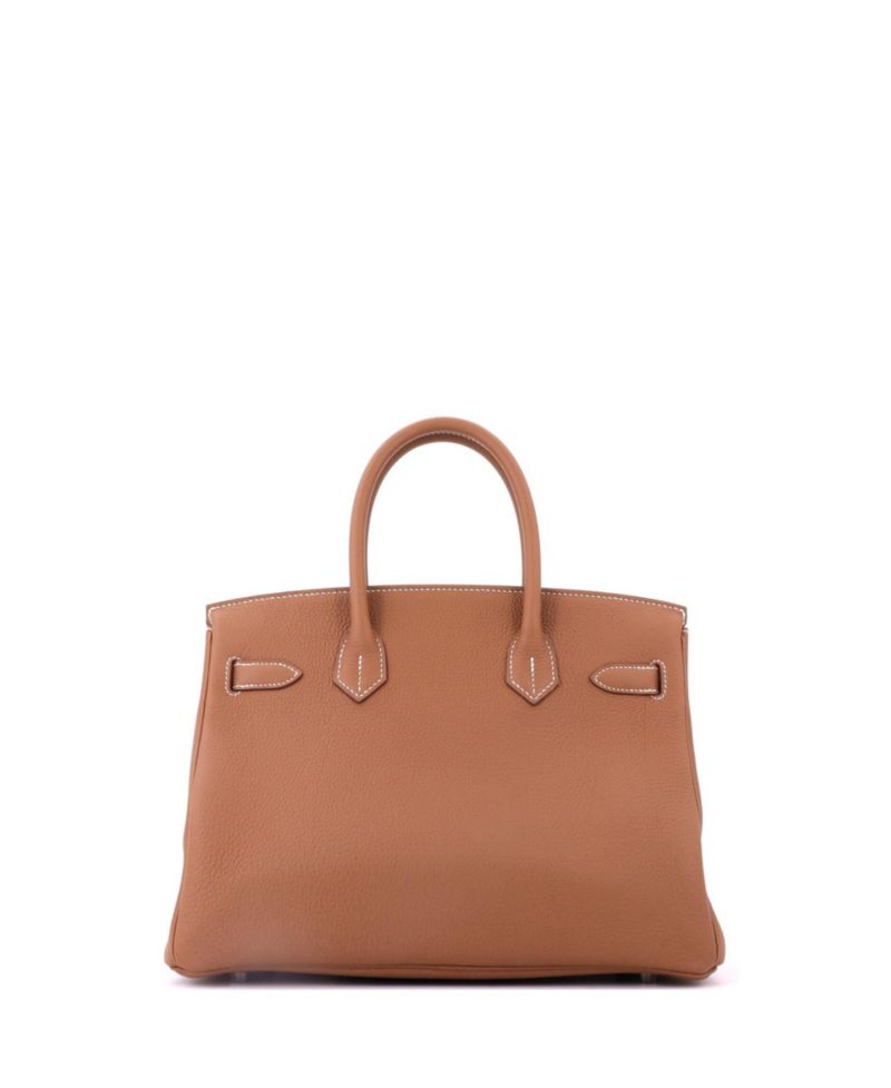Birkin 30 Handbag Brown Togo with Palladium Hardware