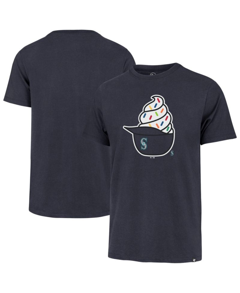 47 Brand Men's Navy Seattle Mariners Ice Cream Helmet Franklin T-Shirt