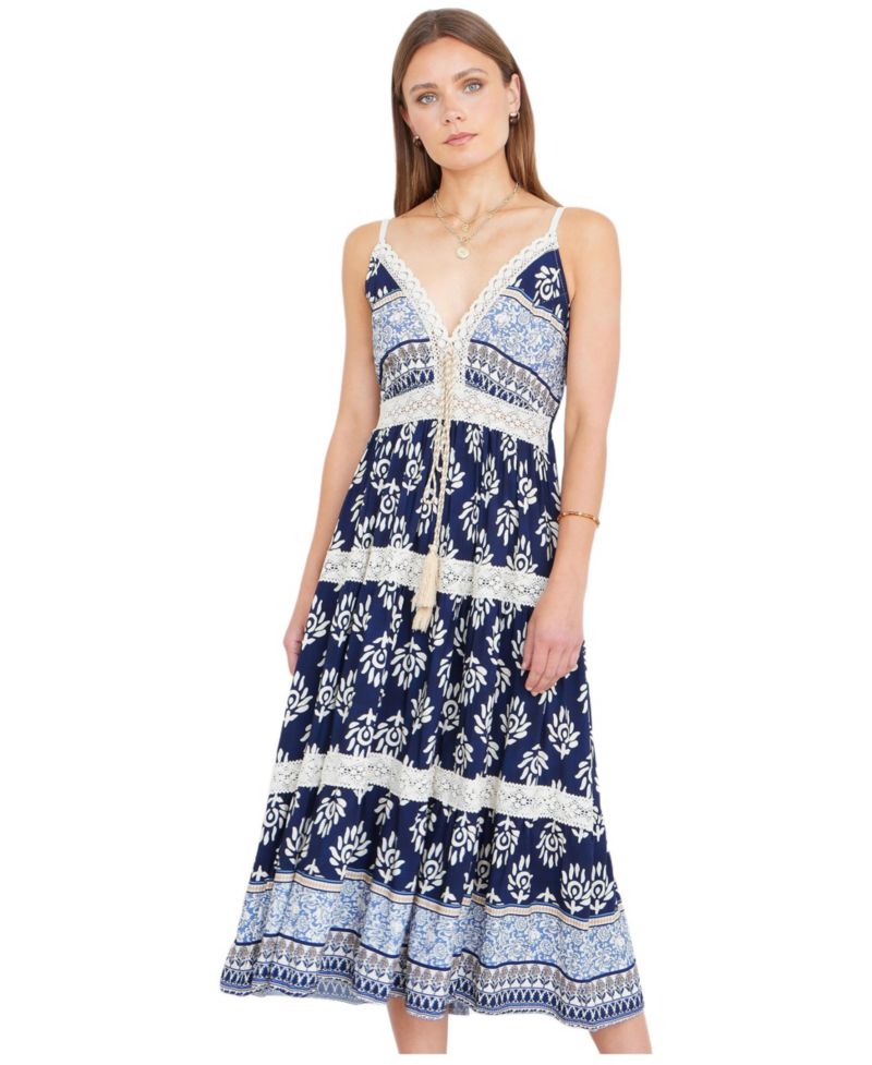 Women's Paisley Print Midi Sun Dress