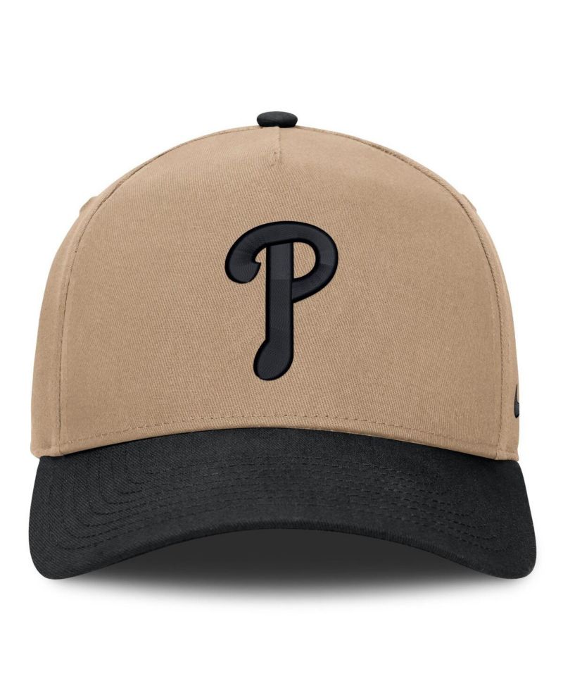Men's Khaki/Black Philadelphia Phillies Two-Tone Rise A-Frame Adjustable Hat