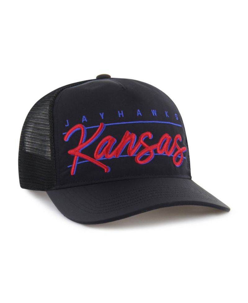 Men's and Women's '47 Black Kansas Jayhawks brrr&deg; Condor Mesh Hitch Adjustable Hat