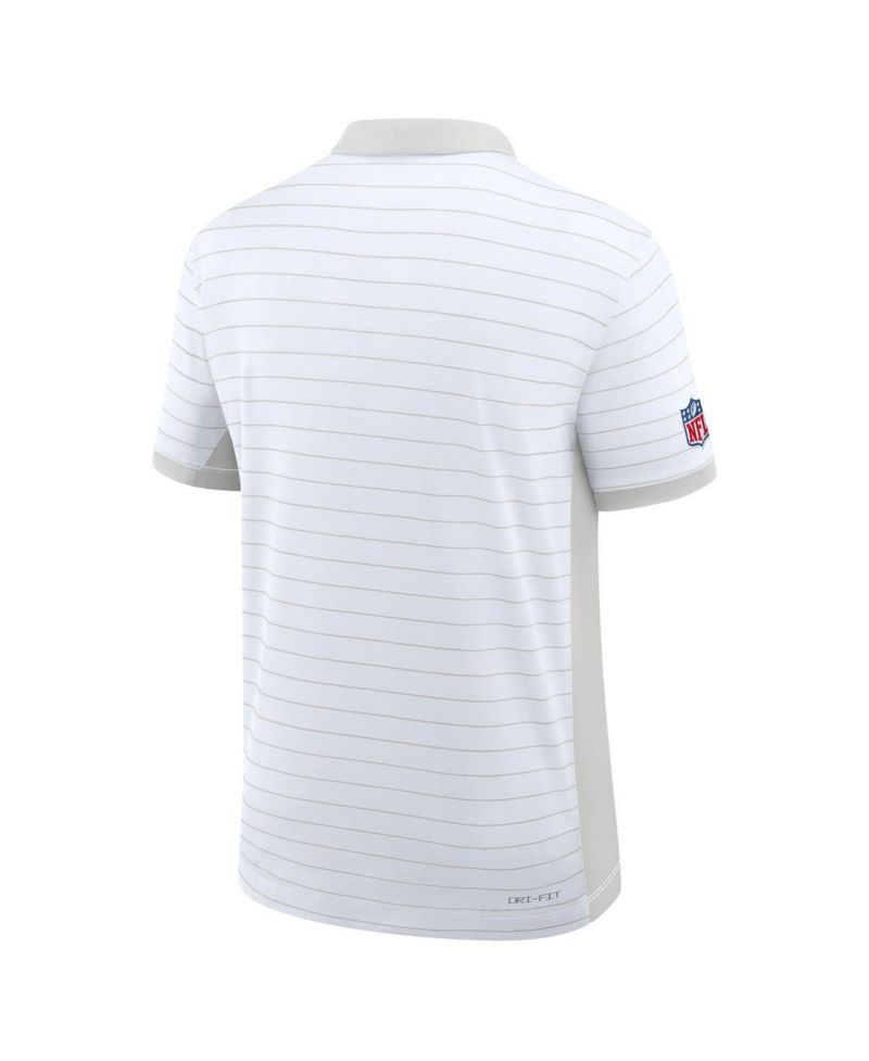 Men's White Kansas City Chiefs Sideline Victory Stripe Performance Polo Shirt