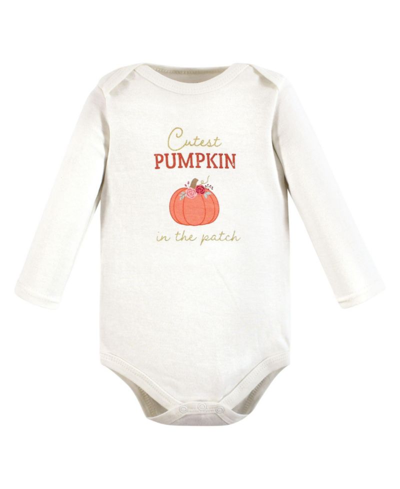 Baby Girls Hudson Soft Cotton Long-Sleeve Onesies (Five Count