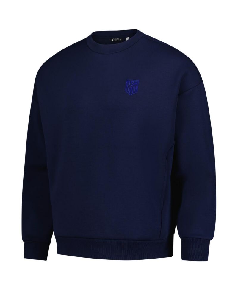 Men's Navy USMNT Luxe Signature Lineage Tri-Blend Pullover Sweatshirt