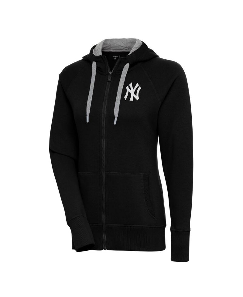 Women's Black New York Yankees Brushed Metallic Victory Full-Zip Hoodie