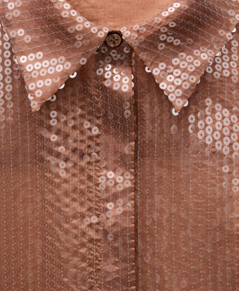 Women's Semi-Transparent Sequined Shirt