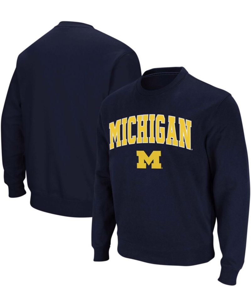 Men's Michigan Wolverines Arch & Logo Crew Neck Sweatshirt