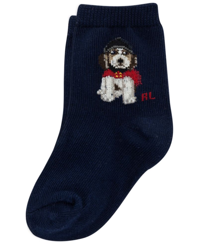 Baby Boys' Festive Dog Plaid Crew Socks, 3-Pack