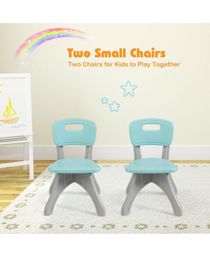 Kids In/Outdoor Plastic Storage Play Table & Chair Set, 3-Piece
