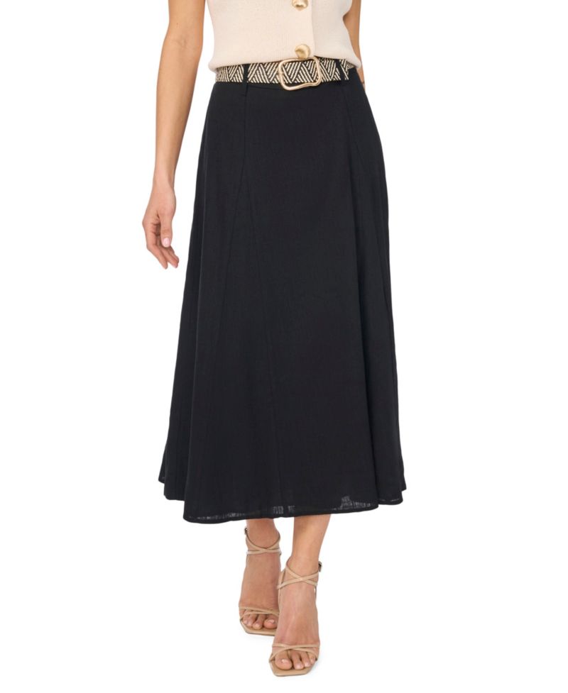 Women's Belted Midi Skirt