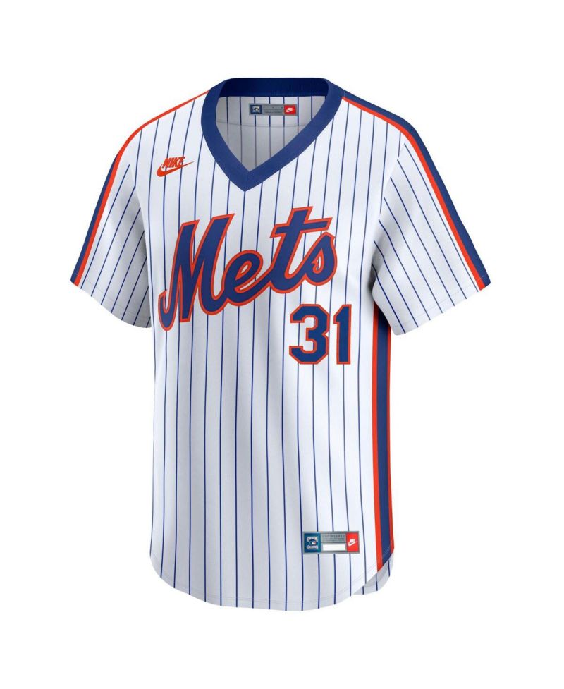 Men's Mike Piazza White New York Mets Throwback Cooperstown Collection Limited Jersey