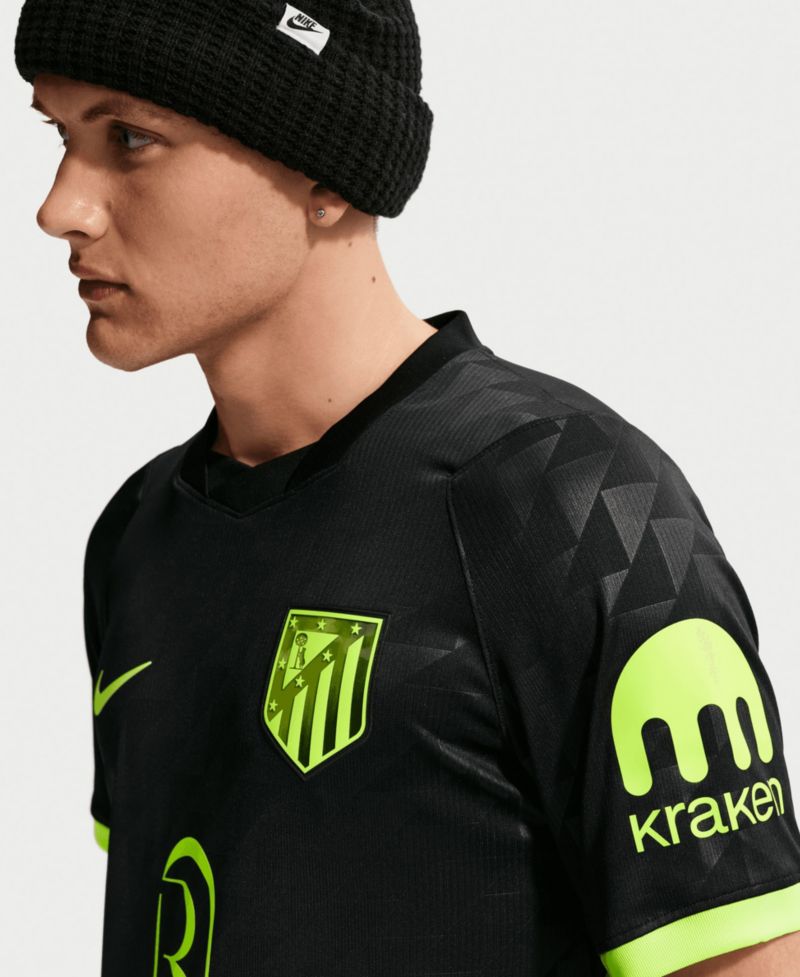 Men's Black Atletico de Madrid 2026/27 Away Stadium Replica Jersey