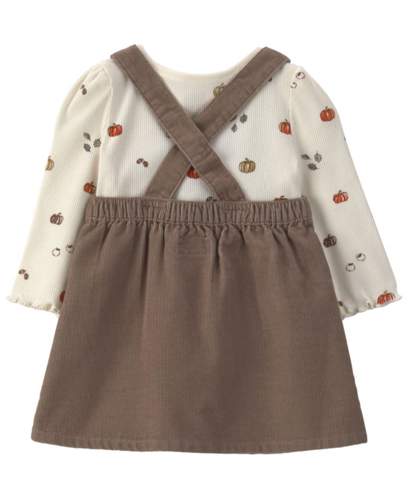 Baby Girls' Long-Sleeve Corduroy Top and Jumper Dress, 2-Piece Set