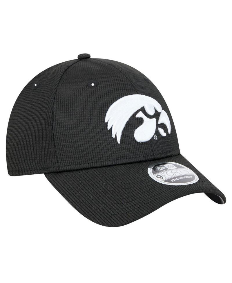 Men's Black Iowa Hawkeyes Pivot 9FORTY Stretch-Snap Adjustable Hat