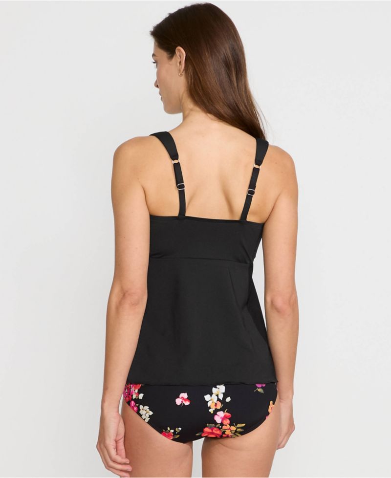 Women's Adjustable Scoop Neck Flutter Tankini Top