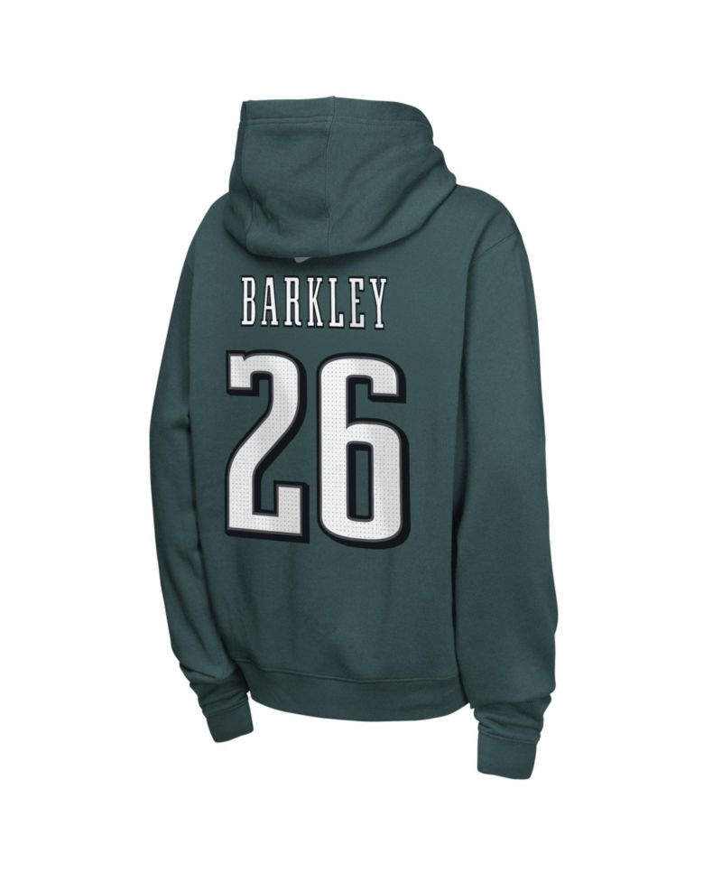 Big Boys and Girls Saquon Barkley Midnight Green Philadelphia Eagles Name & Number Club Fleece Hoodie
