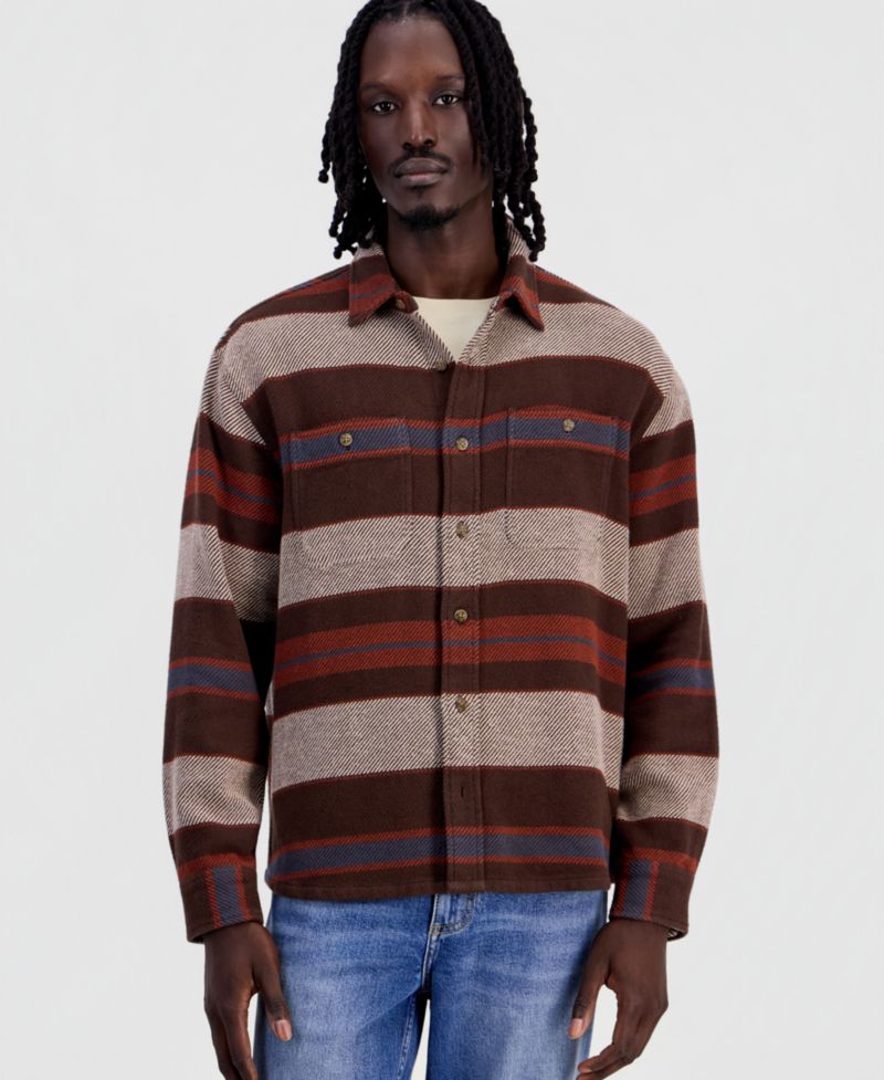 Men's Jim Blanket Stripe Long-Sleeve Overshirt