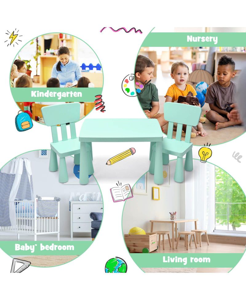 Kids Activity Table and 2-Chair Set, 3 Pieces