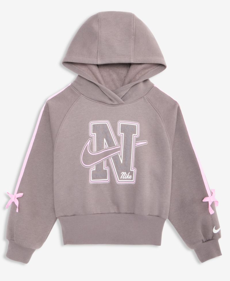 Girls' 4-6X Bow-Detail Long-Sleeve Graphic Hoodie