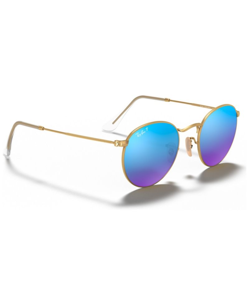 Polarized Sunglasses, RB3447 ROUND FLASH LENSES
