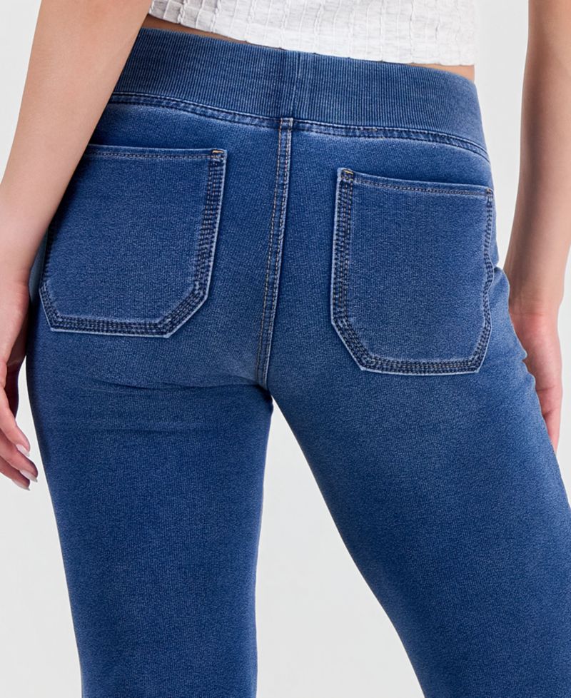 Juniors' Fleece-Knit Drawstring-Waist Bootcut Jeans