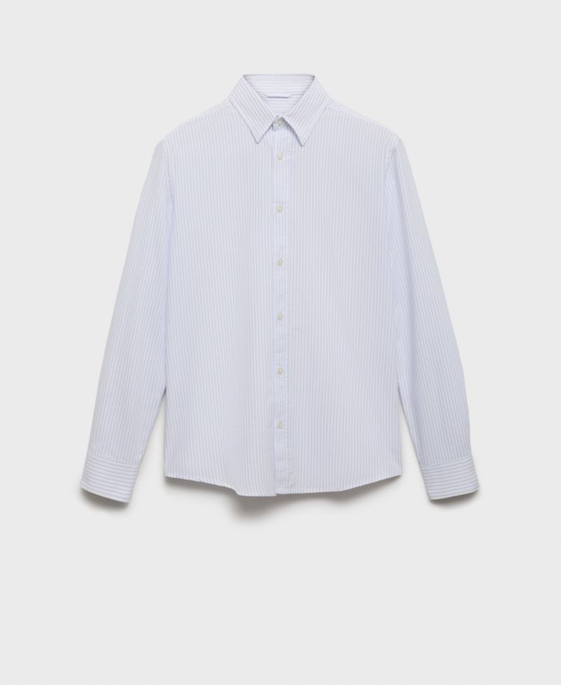 Men's Slim-Fit Kodak-Striped Cotton Shirt